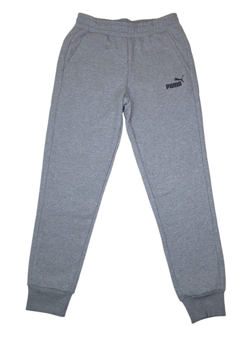 Puma Mens Medium Gray Jogger Sweatpants Side Pockets And Ribbed Cuffs